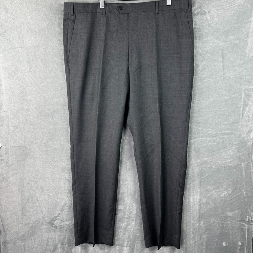 Santorelli Romeo Dress Wool Pants Mens‎ 40 Gray Straight Luxury Serge